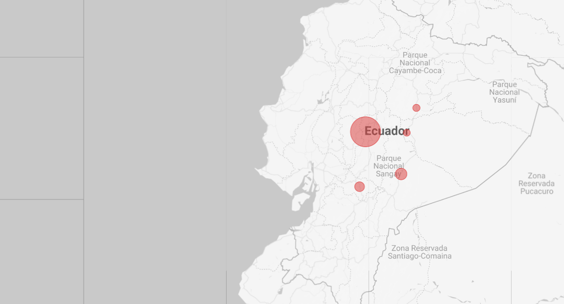 Distubución geográfica mayor número de siniestros en Ecuador 2024